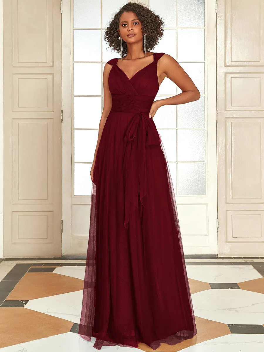 Floor Length Sleeveless Wholesale Tulle Bridesmaid Dresses