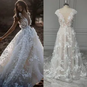 Floral 3D Fantasy Wedding Dress