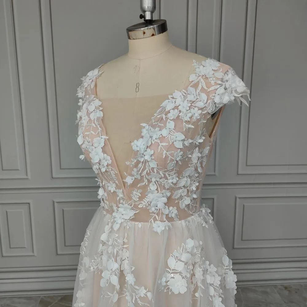 Floral 3D Fantasy Wedding Dress