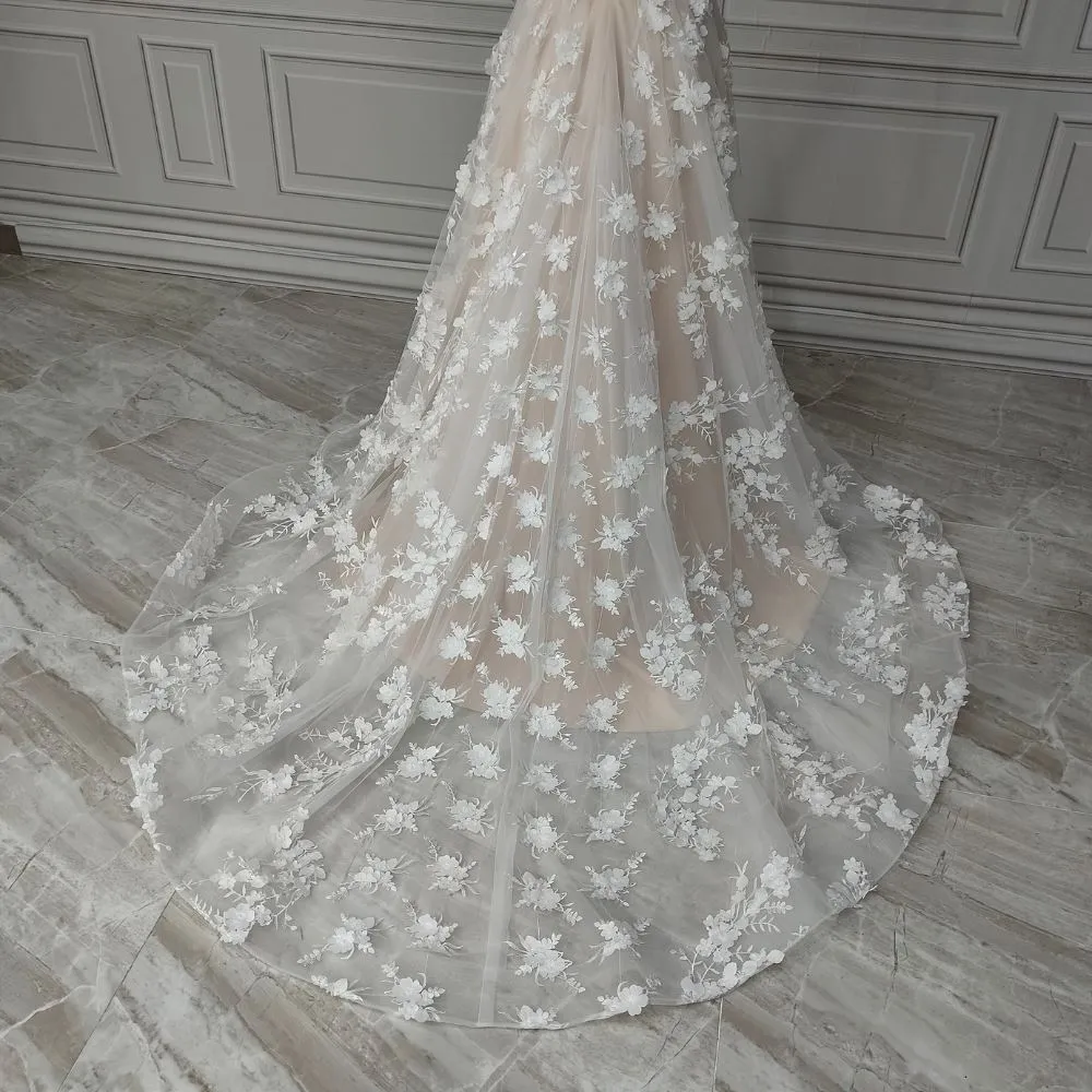 Floral 3D Fantasy Wedding Dress