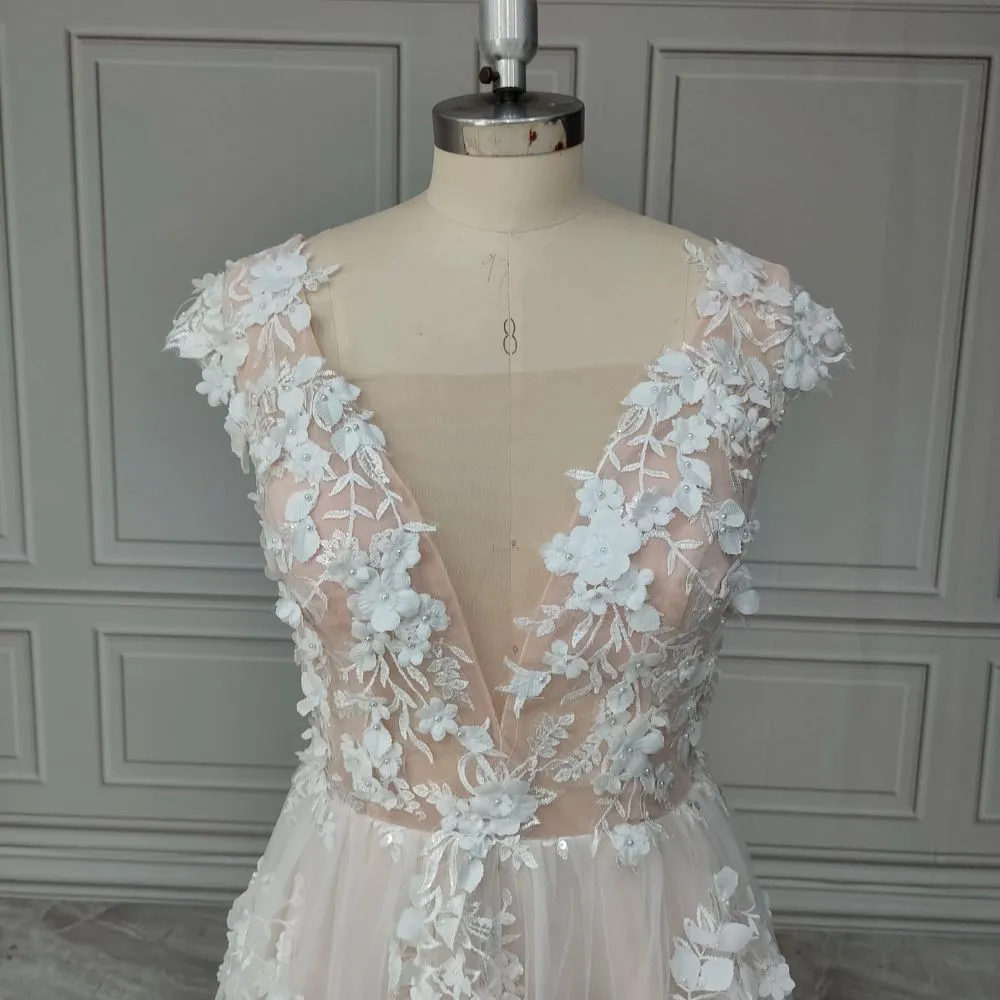 Floral 3D Fantasy Wedding Dress