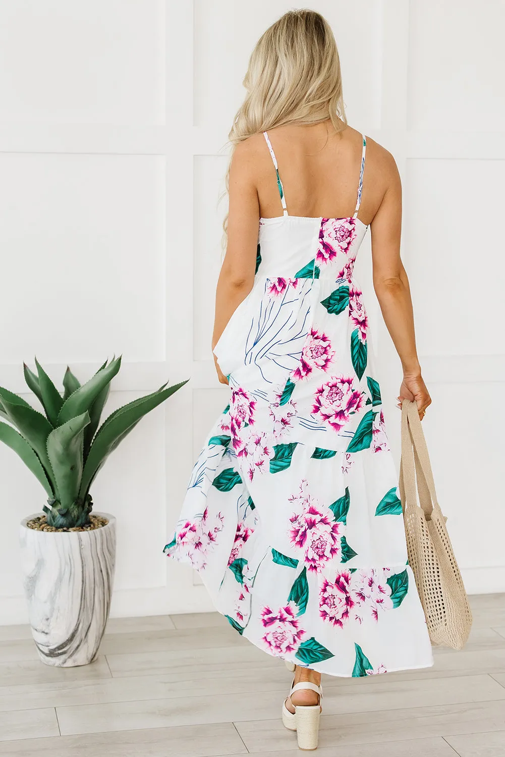 Floral Adjustable Straps Maxi Dresses