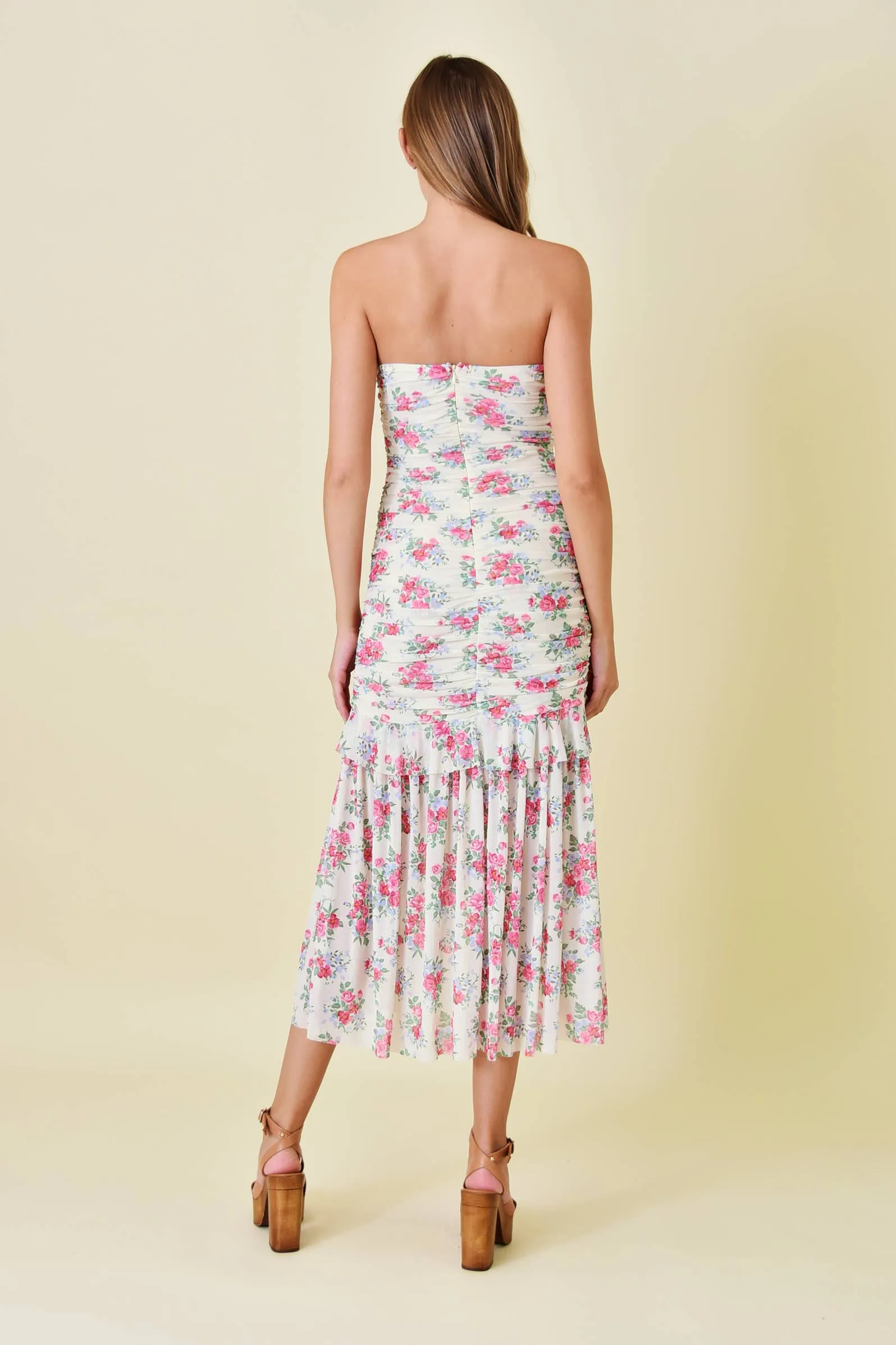 Floral Strapless Maxi Dress