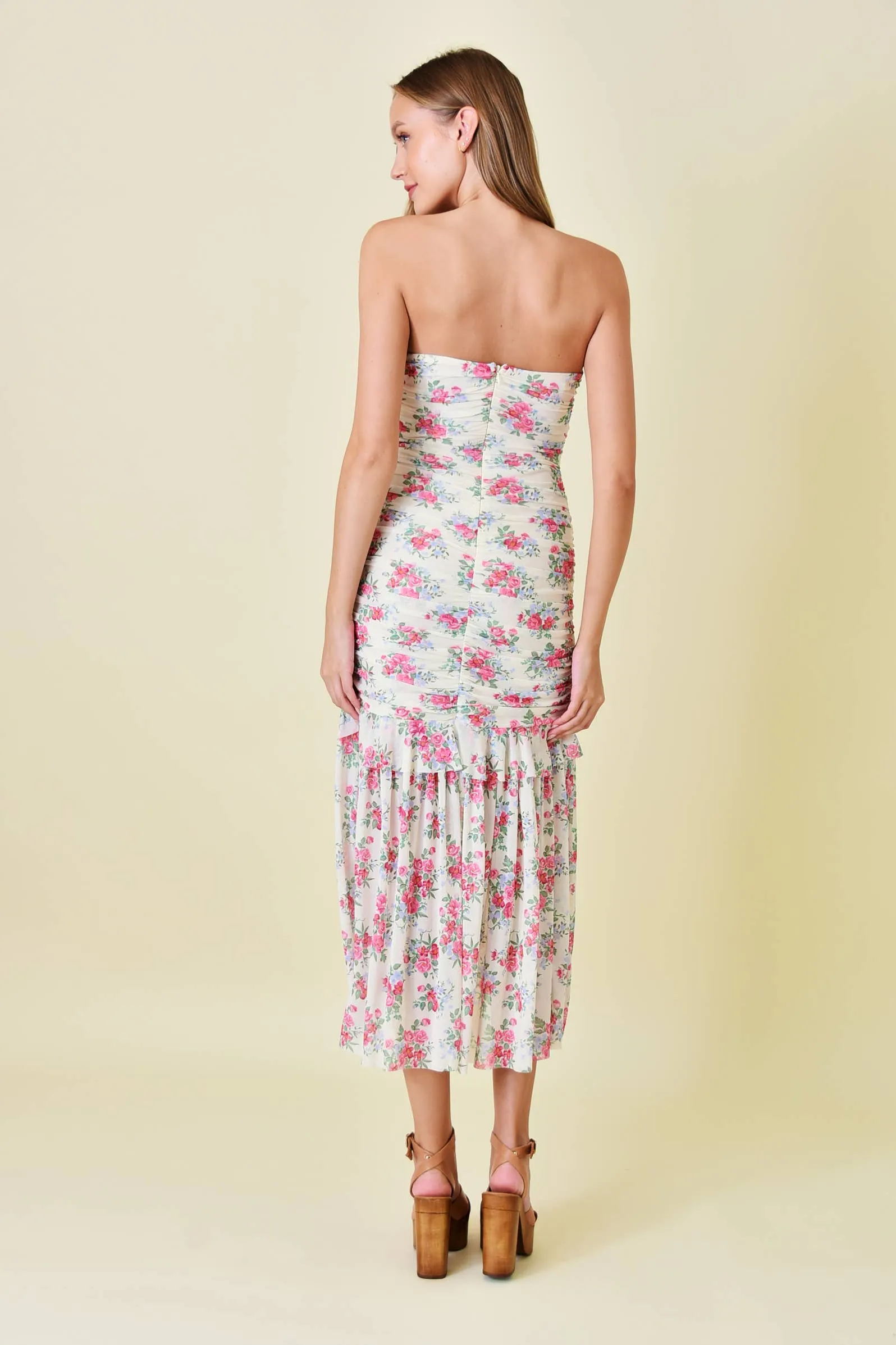 Floral Strapless Maxi Dress