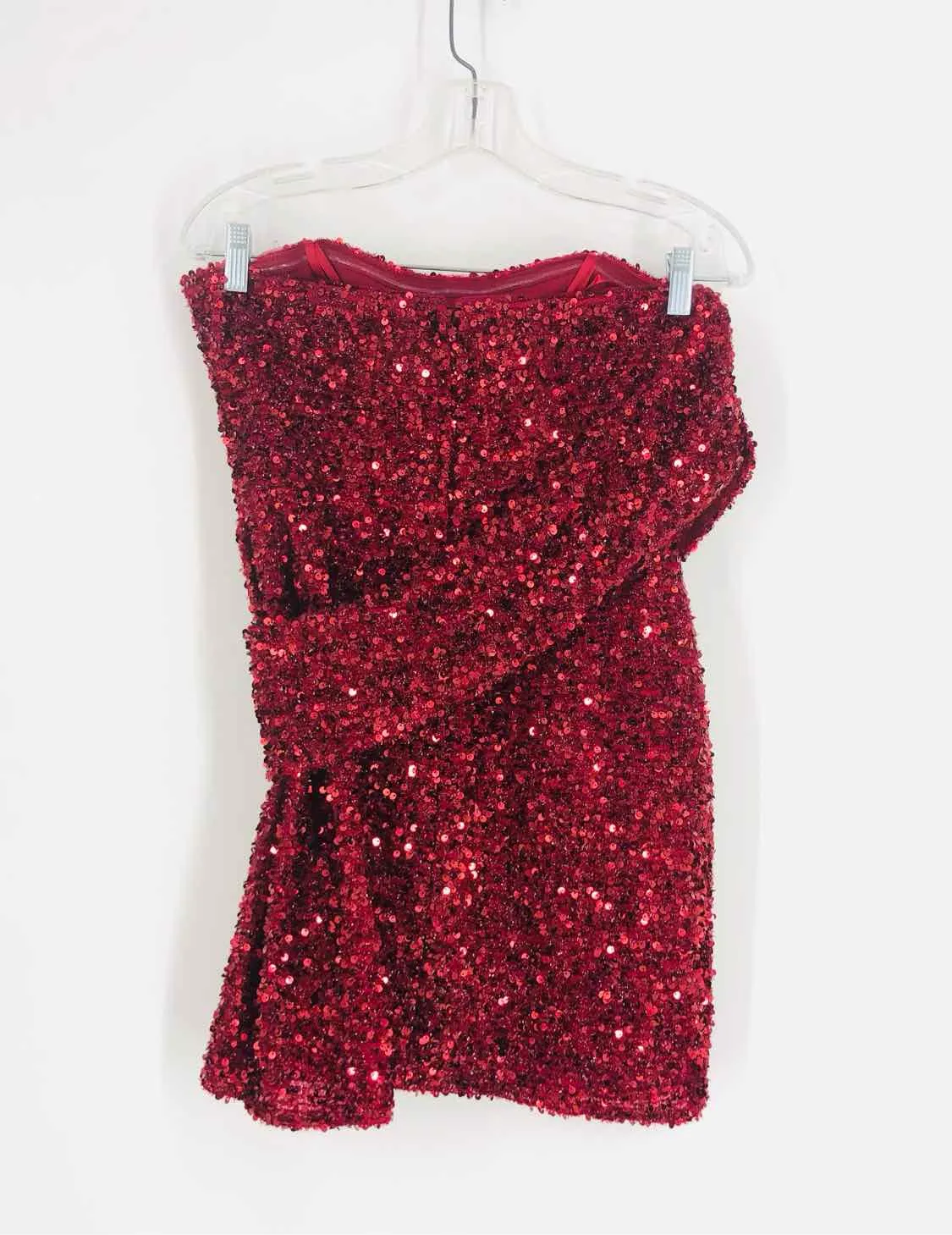 GB by Gianni Bini Size 9 Burgundy Draped Sequin Dresses Dress