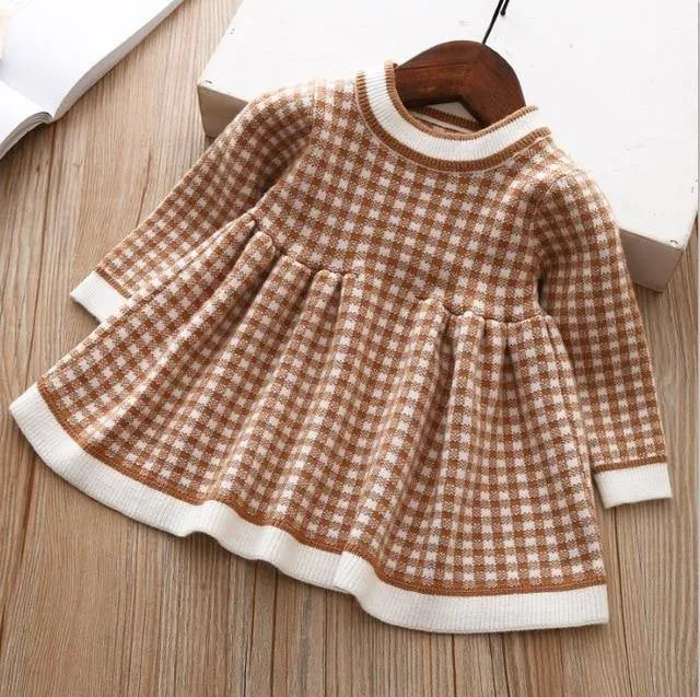 High quality knitted baby girls dresses