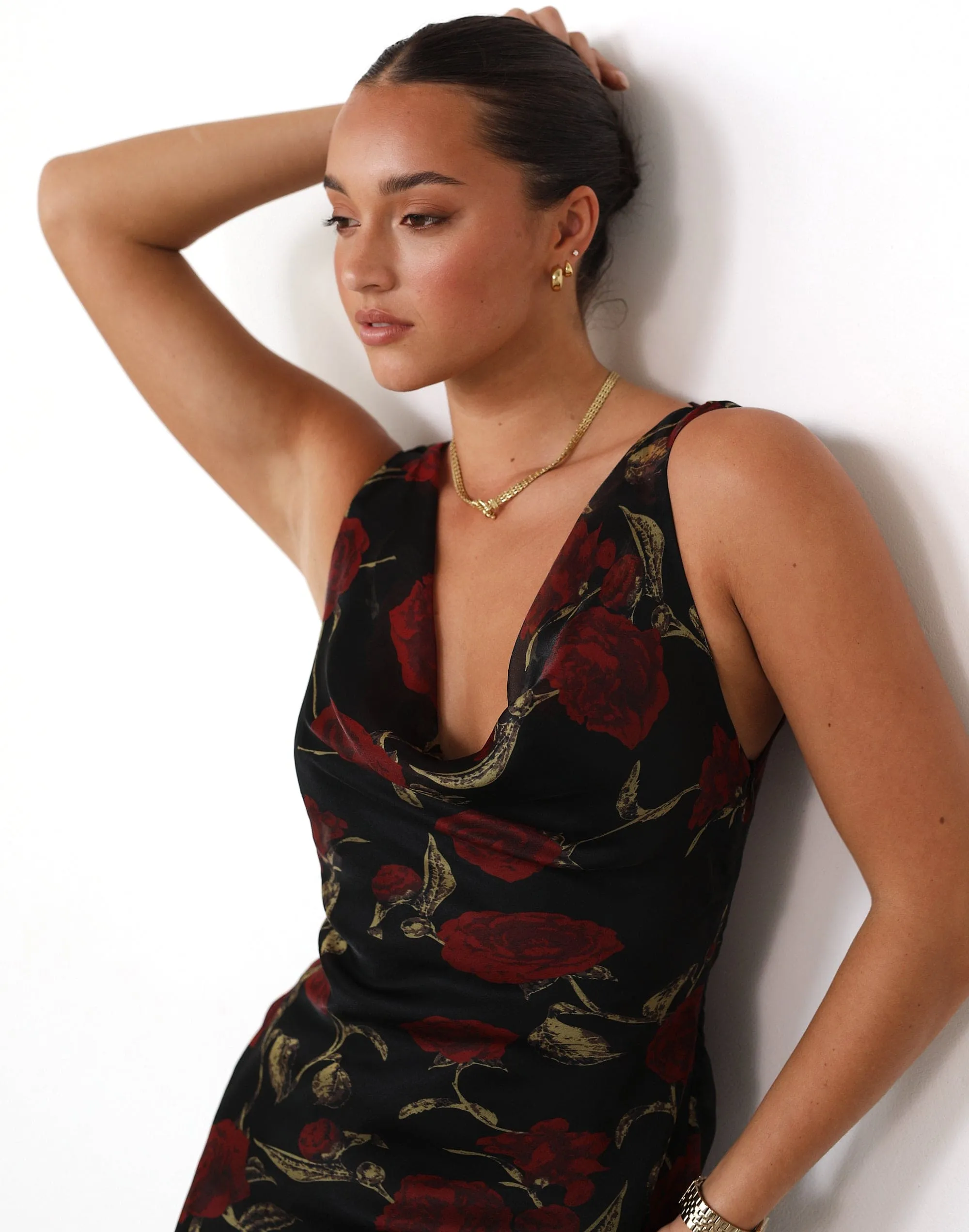 Imogen Mini Dress (Black Floral)