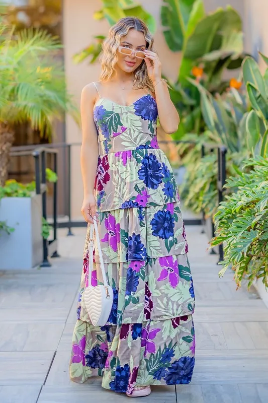 Jennifer Floral Print Maxi Dress