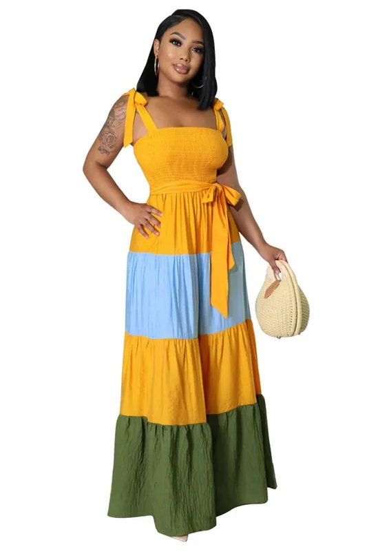 Just Flow-Multicolor Maxi Dress