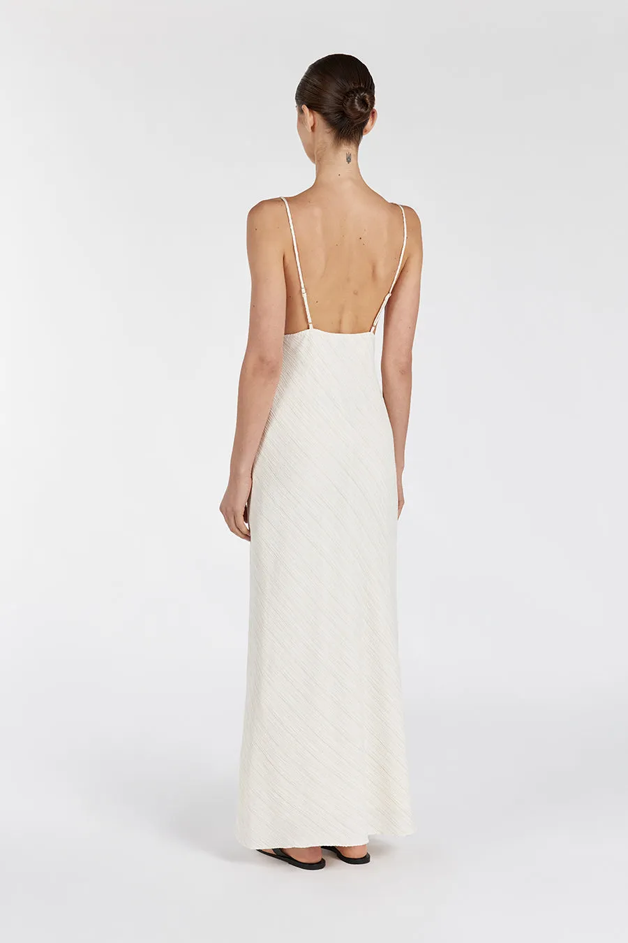 LOZ CREAM SLIP MIDI DRESS