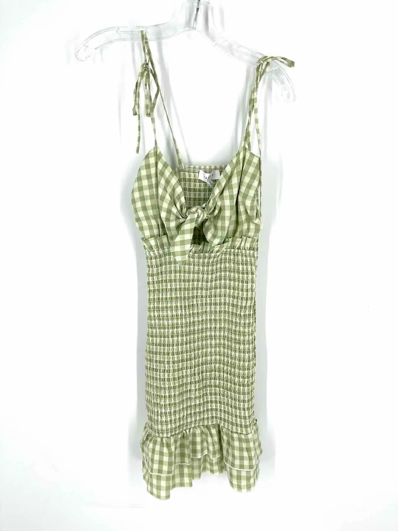 Mable Size XS Olive/White Gingham Smocked NEW Dresses Dress