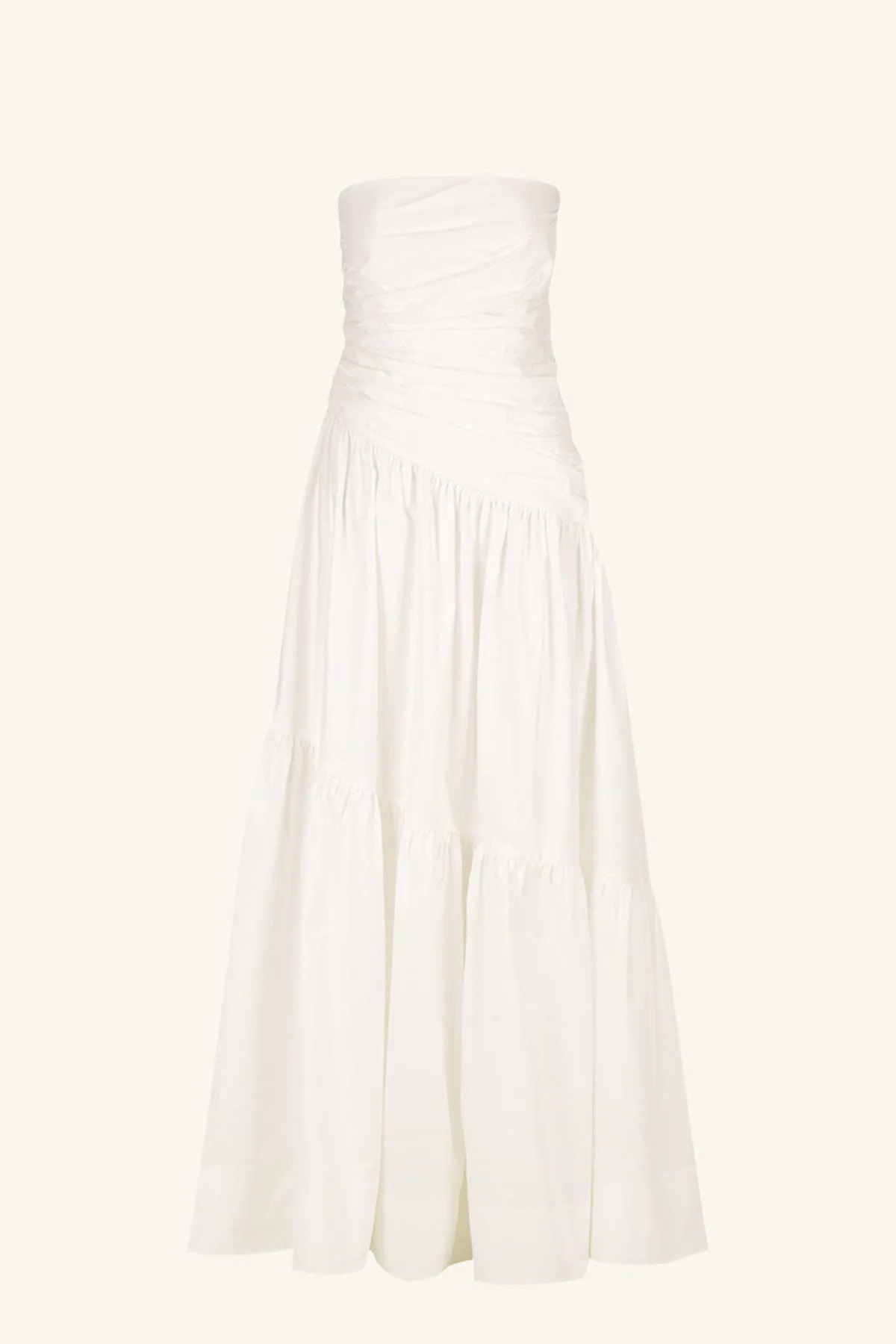 MAIORI STRAPLESS TIERED MAXI DRESS - IVORY