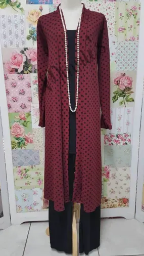 Maroon Polka Dot Jacket LR0184