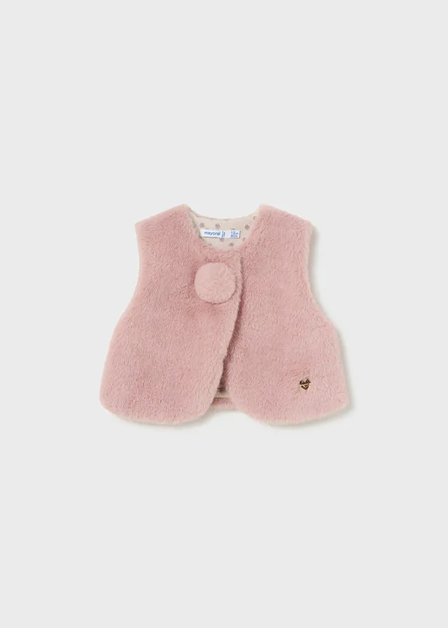 Mayoral Baby Girls Blush Fur Gilet 2327 023