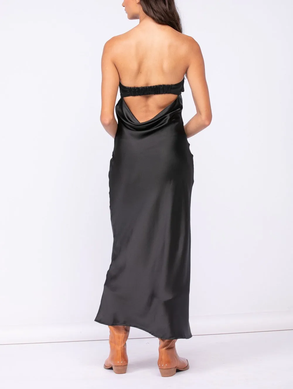 Mila Strapless Satin Dress