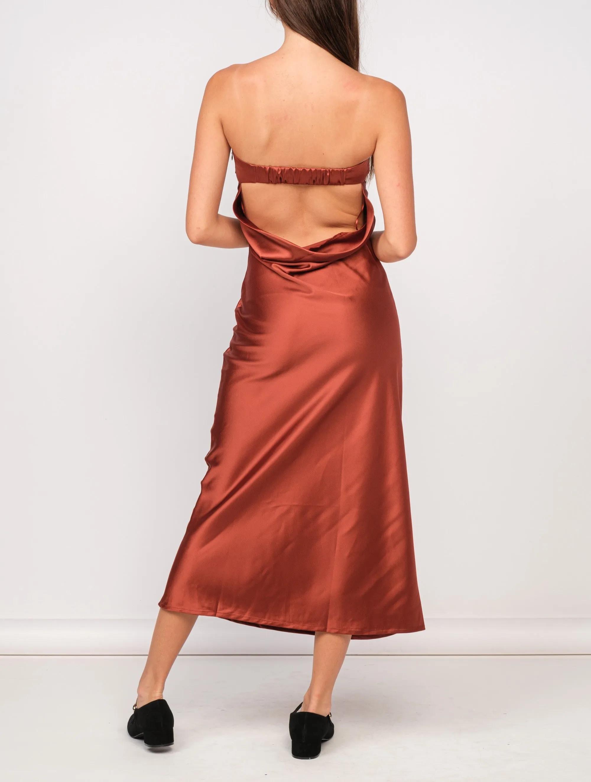 Mila Strapless Satin Dress