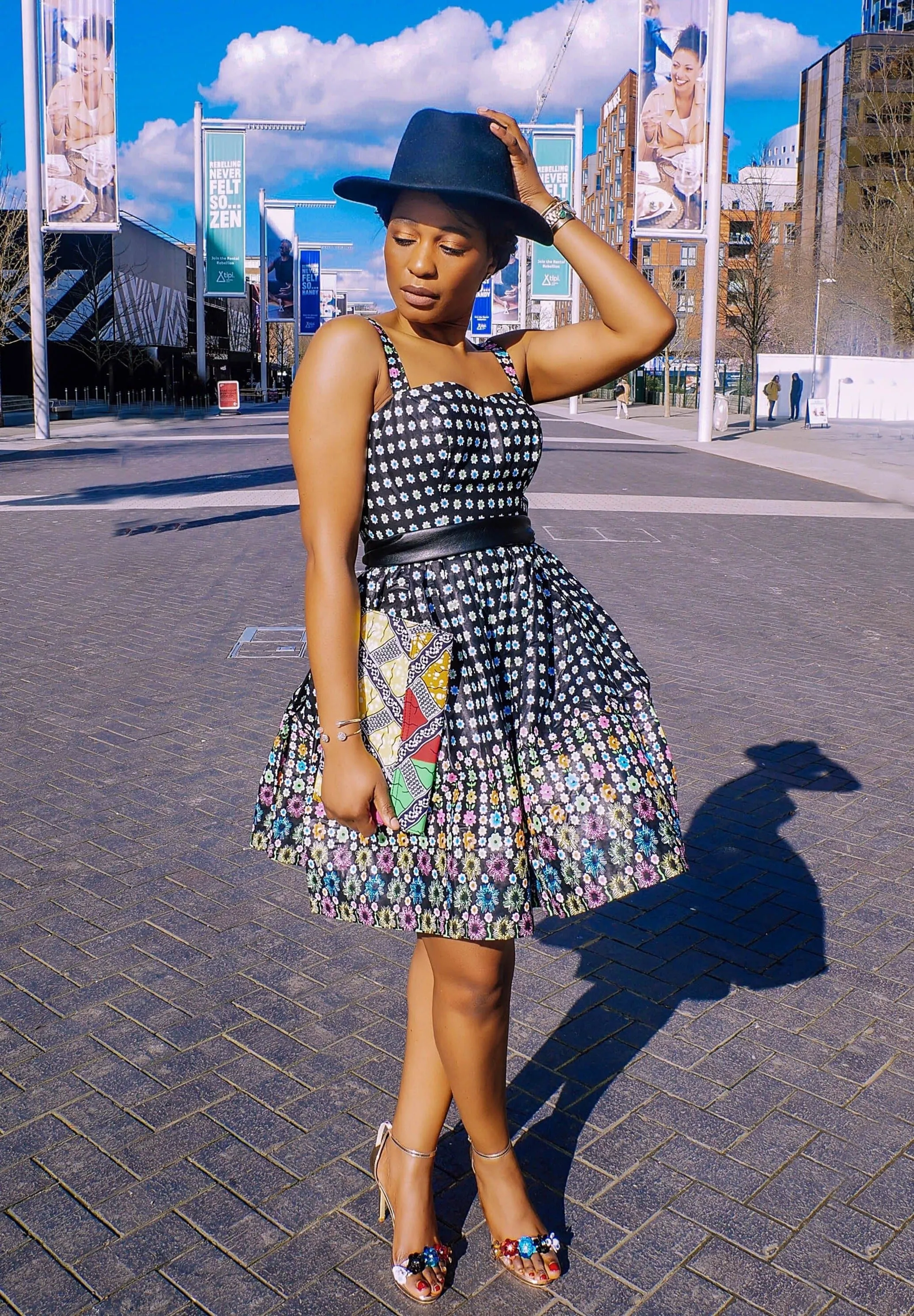 New in African Print Summer Shift Mini Dress - Black