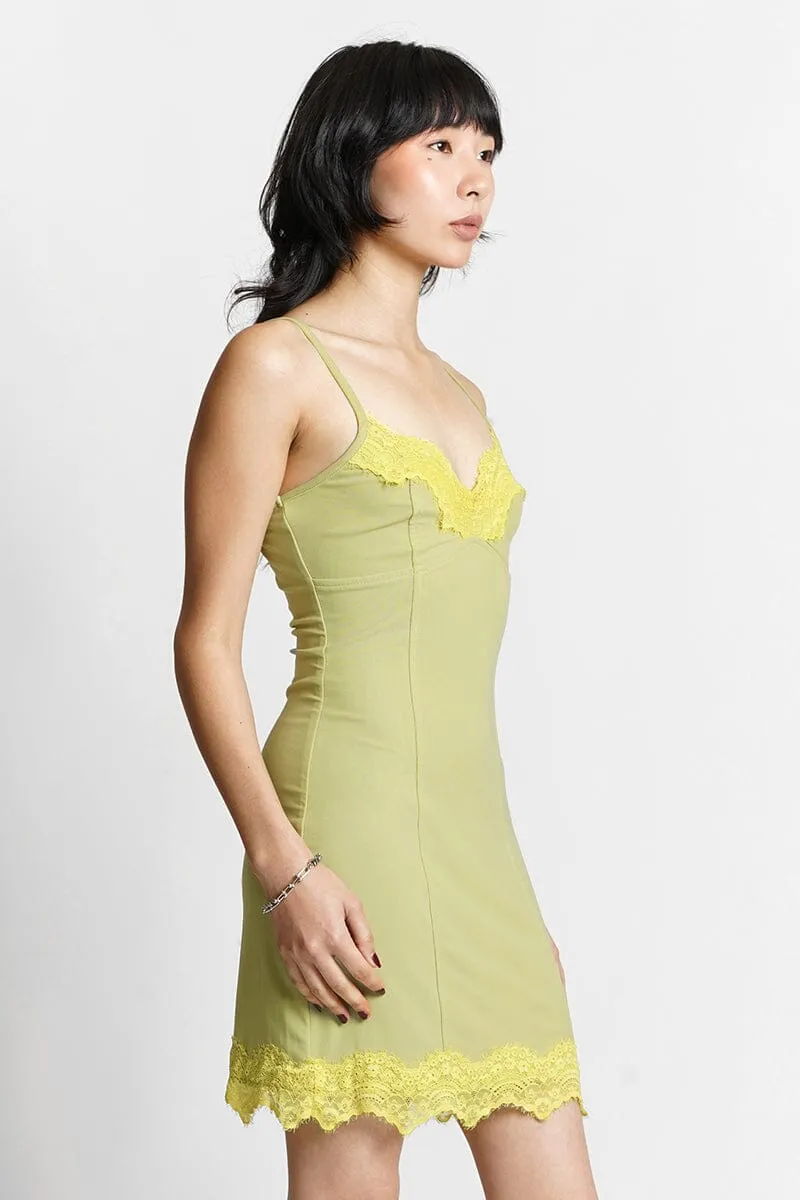 Paris Green Slip Dress