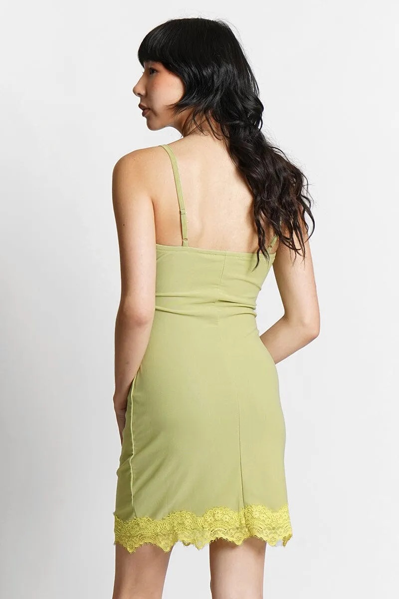 Paris Green Slip Dress