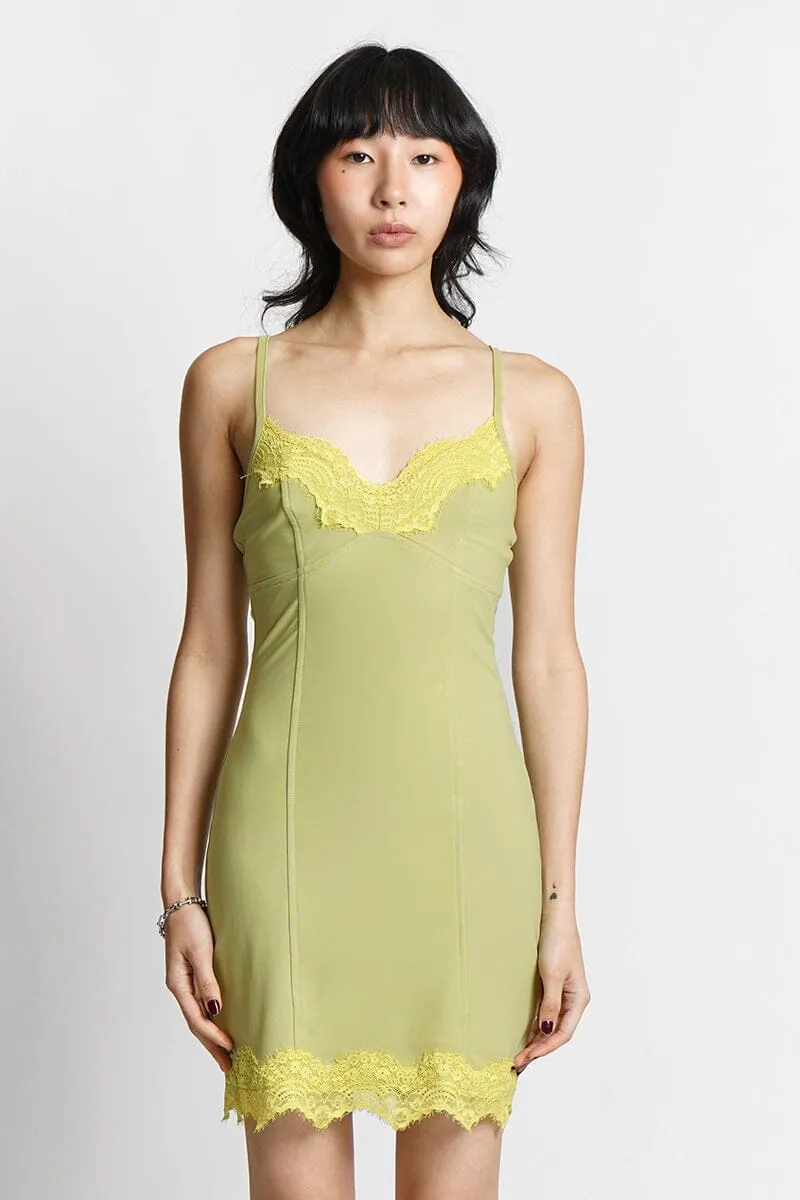 Paris Green Slip Dress