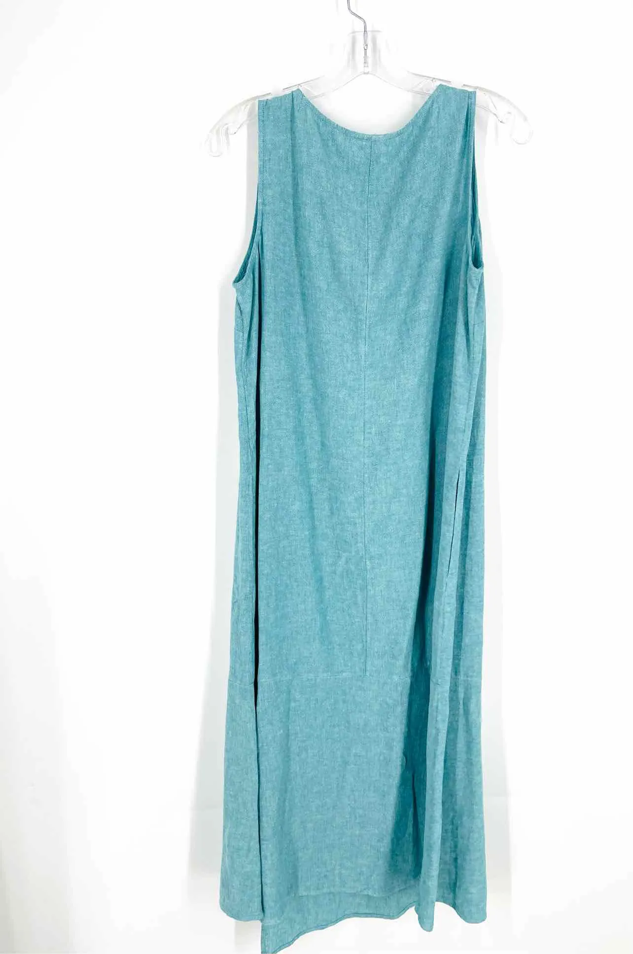 Pure Jill Size M Aqua Variegated Linen Blend Dresses Dress