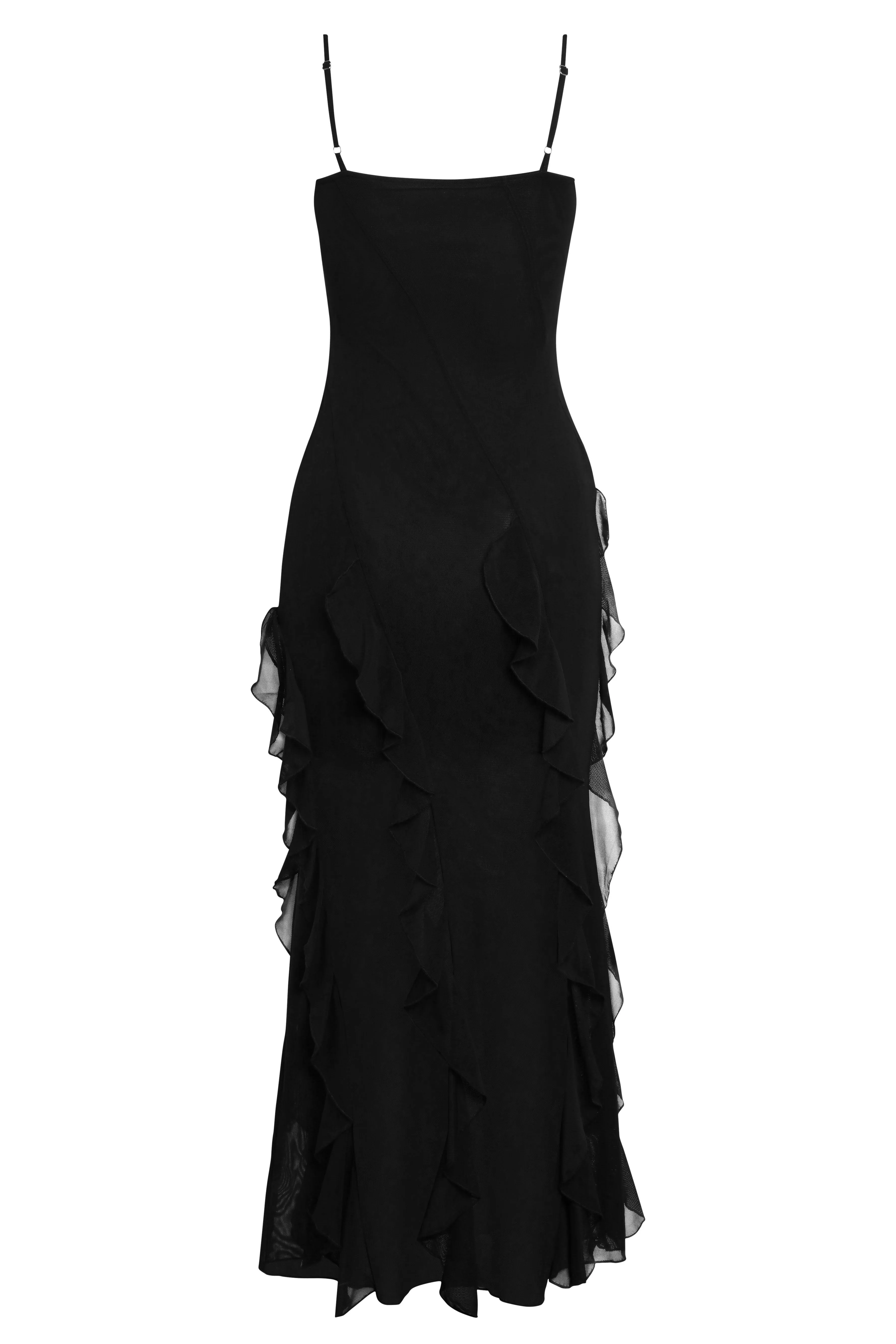 Rodeo Ruffle Mesh Maxi Dress