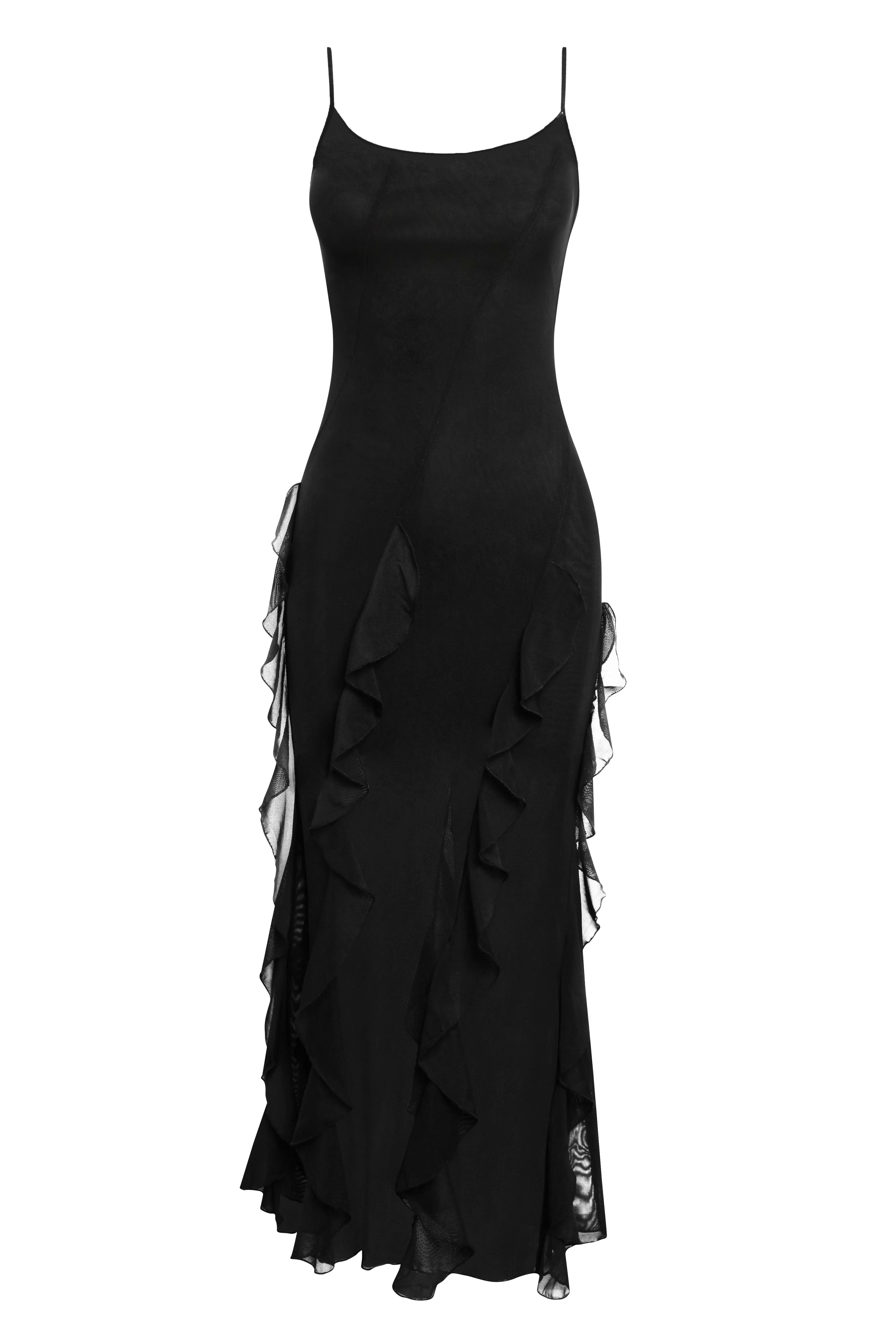 Rodeo Ruffle Mesh Maxi Dress