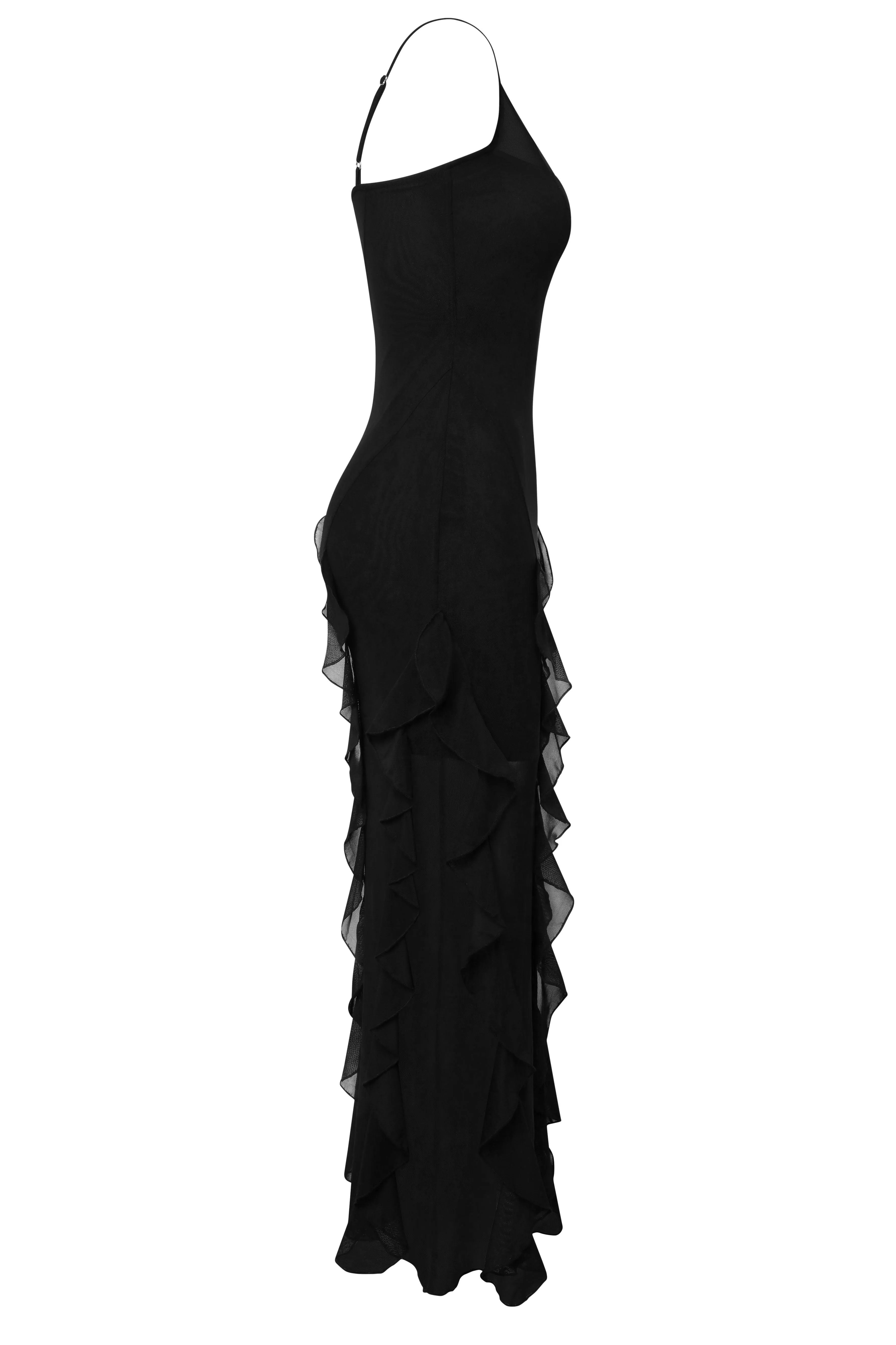 Rodeo Ruffle Mesh Maxi Dress