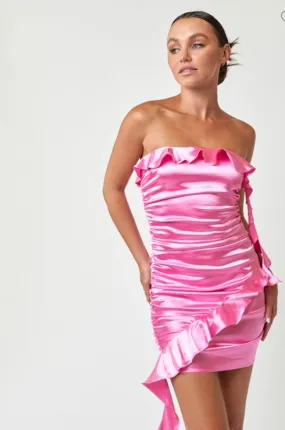 Rome tube satin dress