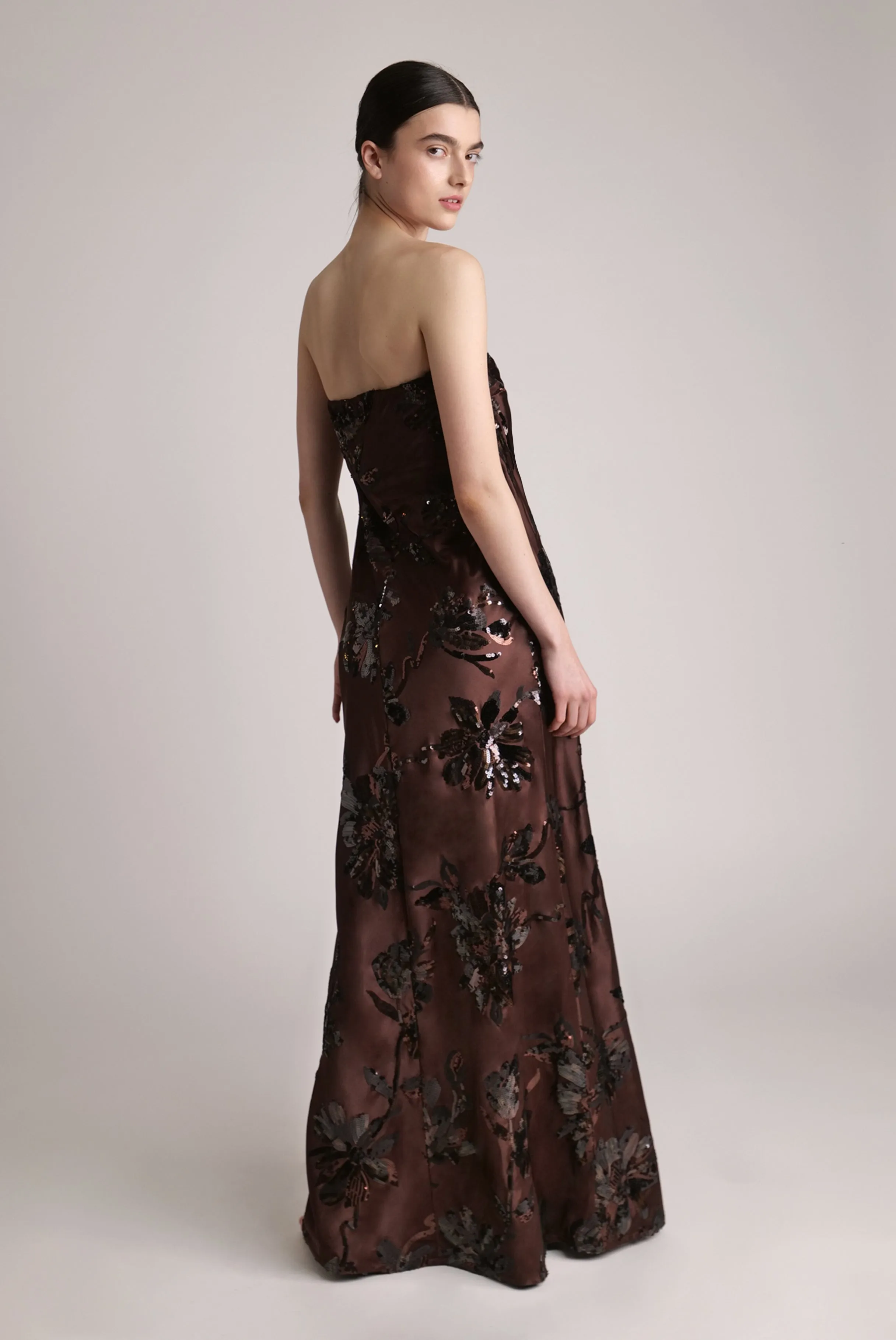 Sabina Musayev Raya Womens Dress in Dark Brown