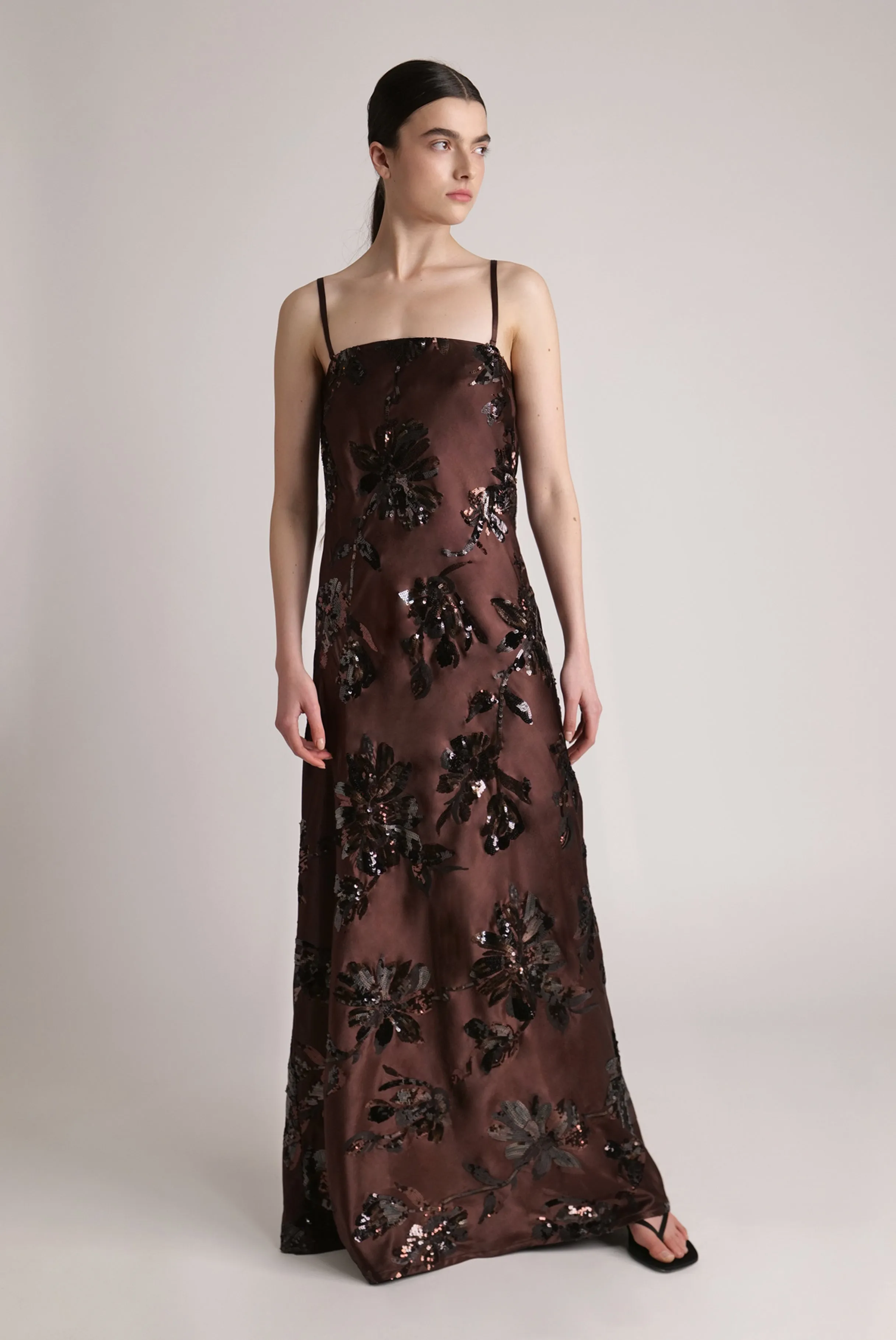 Sabina Musayev Raya Womens Dress in Dark Brown