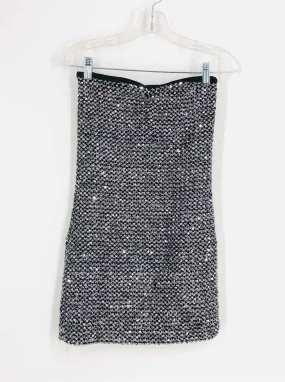 Size L Black/Silver Textured Sequin Dresses Dress