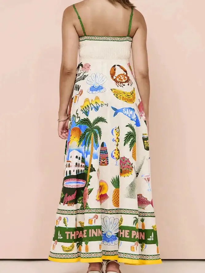 Tropical Maxi Dress - Yellow