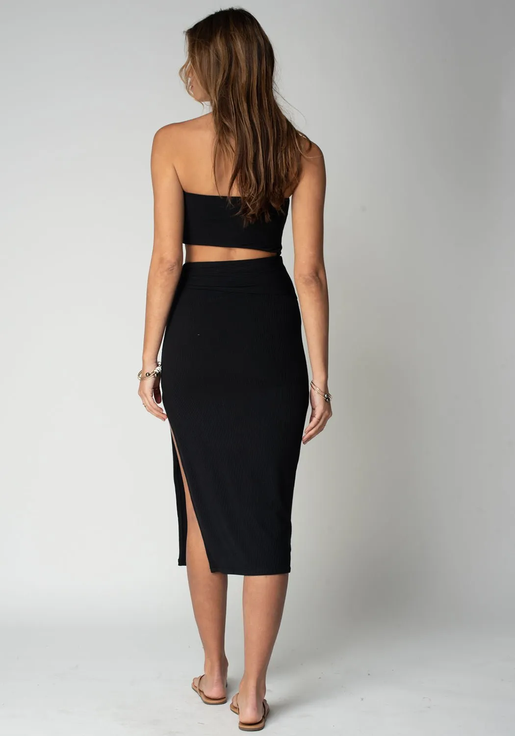 WIDE RIB BAJA NIGHTS CUT OUT DRESS